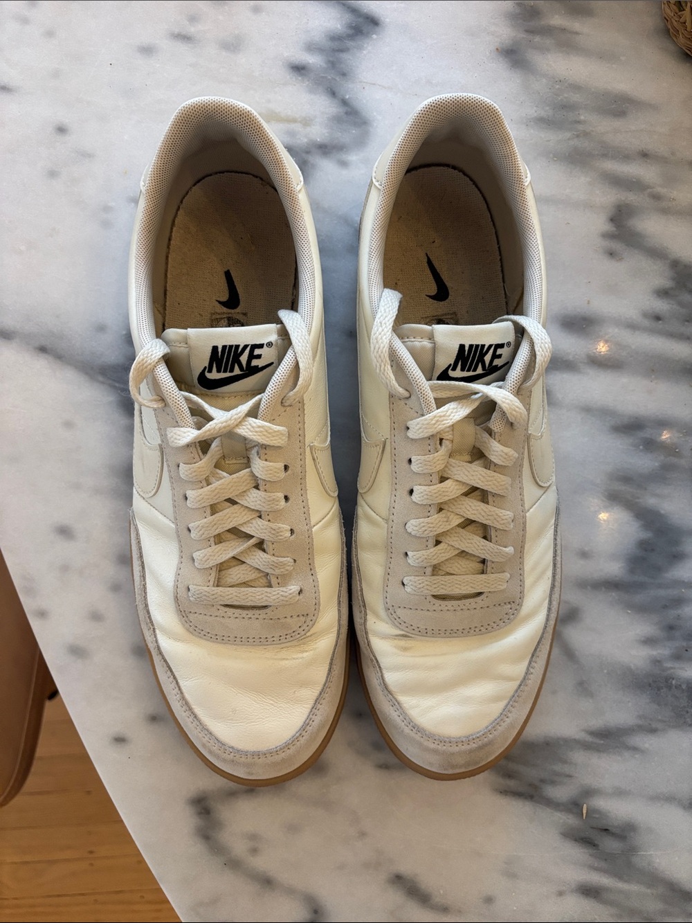 Nike Men’s Killshot White and Gum-Trim Low-Top Sneakers